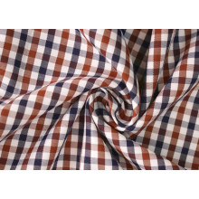 Brown/Marinha Check Twill 60 algodão 40 tecido poliéster camisas